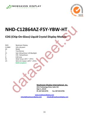 NHD-C12864AZ-FSY-YBW-HT datasheet  